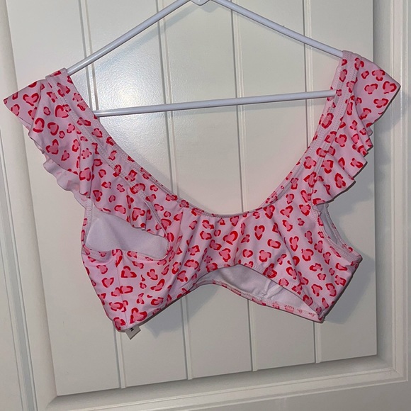 SHEIN Pink Plus Leopard Ruffle Bikini Top! Size 0X! NWOT - Picture 3 of 4